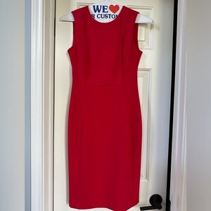 Calvin Klein Red Sleeveless Midi Dress